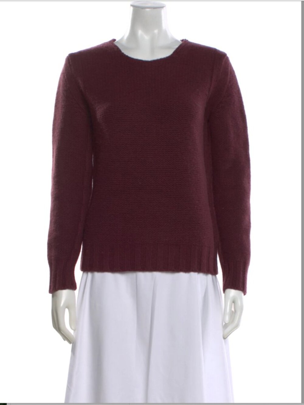 Gucci Burgundy Ruffle Cashmere Sweater S